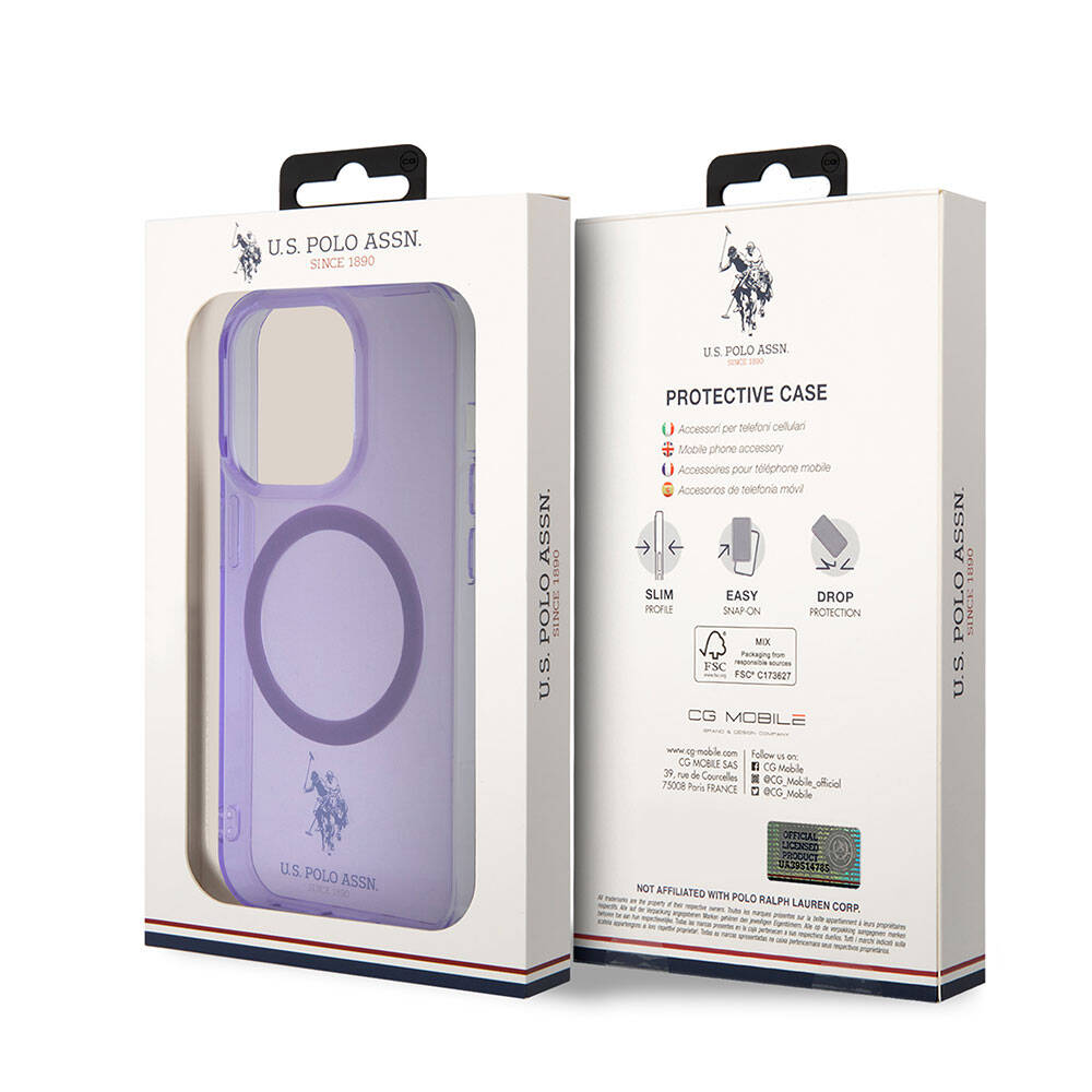U.S. Polo Assn. iPhone 15 Pro Max Orjinal Lisanslı Magsafe Şarj Özellikli Transparan Tasarım Telefon Kılıfı - 8