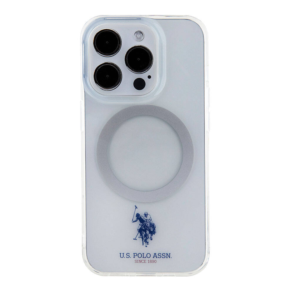 U.S. Polo Assn. iPhone 15 Pro Max Orjinal Lisanslı Magsafe Şarj Özellikli Transparan Tasarım Telefon Kılıfı - 24