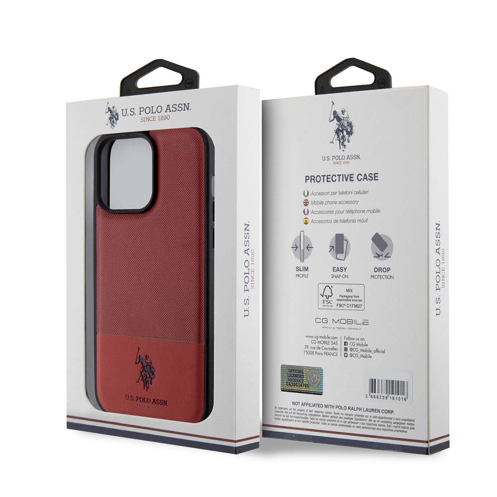 U.S. Polo Assn. iPhone 15 Pro Max Orjinal Lisanslı Suni Deri Arka Yüzey Baskı Logolu Örgü Desenli Telefon Kılıfı - 29