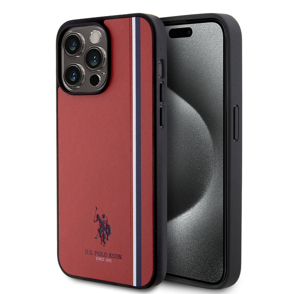 U.S. Polo Assn. iPhone 15 Pro Max Orjinal Lisanslı Üç Renk Şerit Tasarımlı Baskı Logolu Telefon Kılıfı - 9