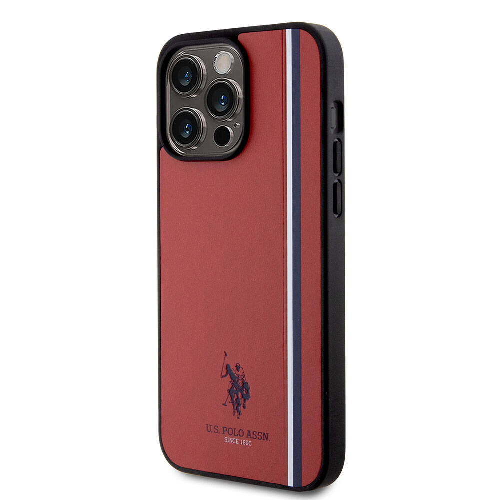 U.S. Polo Assn. iPhone 15 Pro Max Orjinal Lisanslı Üç Renk Şerit Tasarımlı Baskı Logolu Telefon Kılıfı - 10