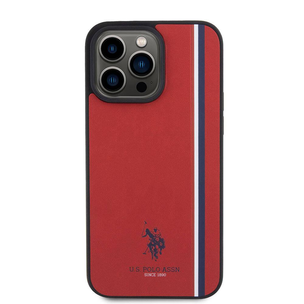 U.S. Polo Assn. iPhone 15 Pro Max Orjinal Lisanslı Üç Renk Şerit Tasarımlı Baskı Logolu Telefon Kılıfı - 11
