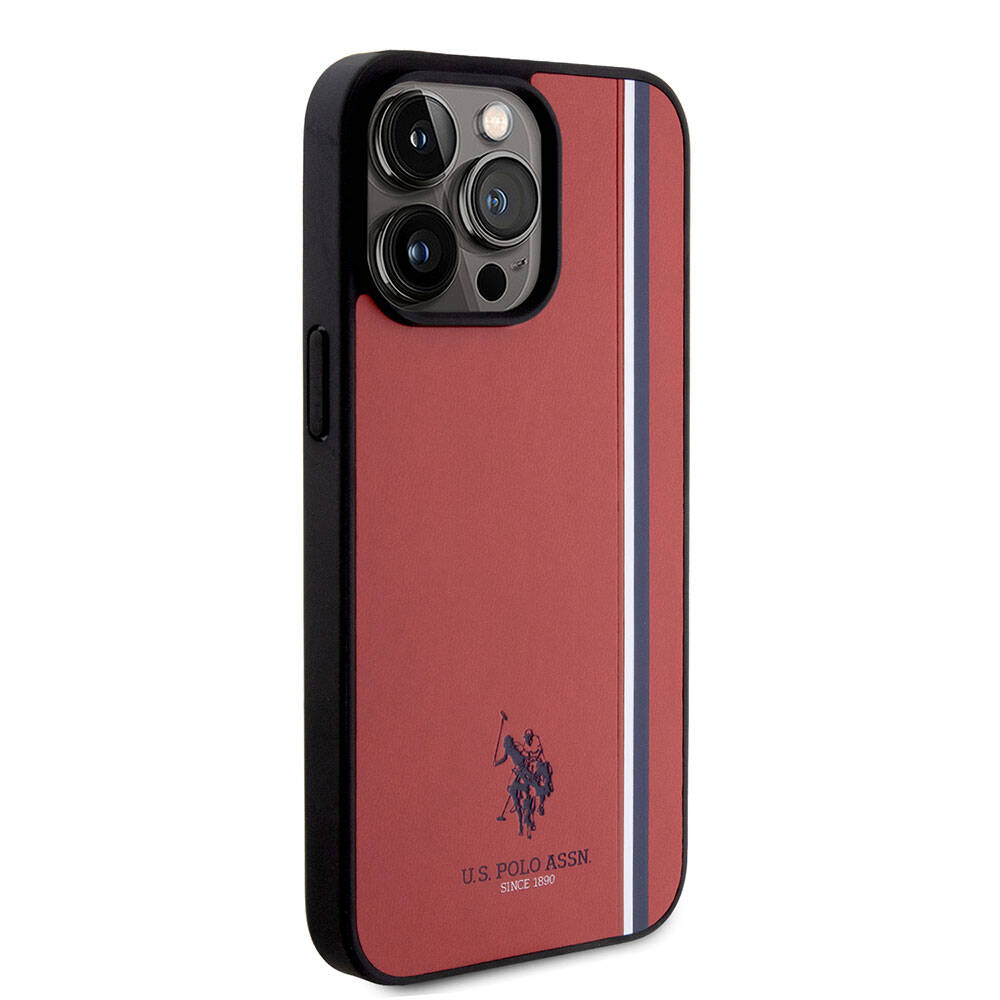 U.S. Polo Assn. iPhone 15 Pro Max Orjinal Lisanslı Üç Renk Şerit Tasarımlı Baskı Logolu Telefon Kılıfı - 12