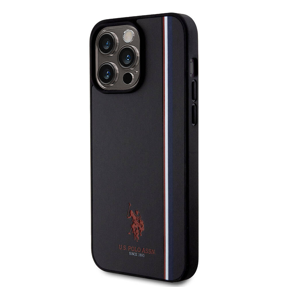 U.S. Polo Assn. iPhone 15 Pro Max Orjinal Lisanslı Üç Renk Şerit Tasarımlı Baskı Logolu Telefon Kılıfı - 17