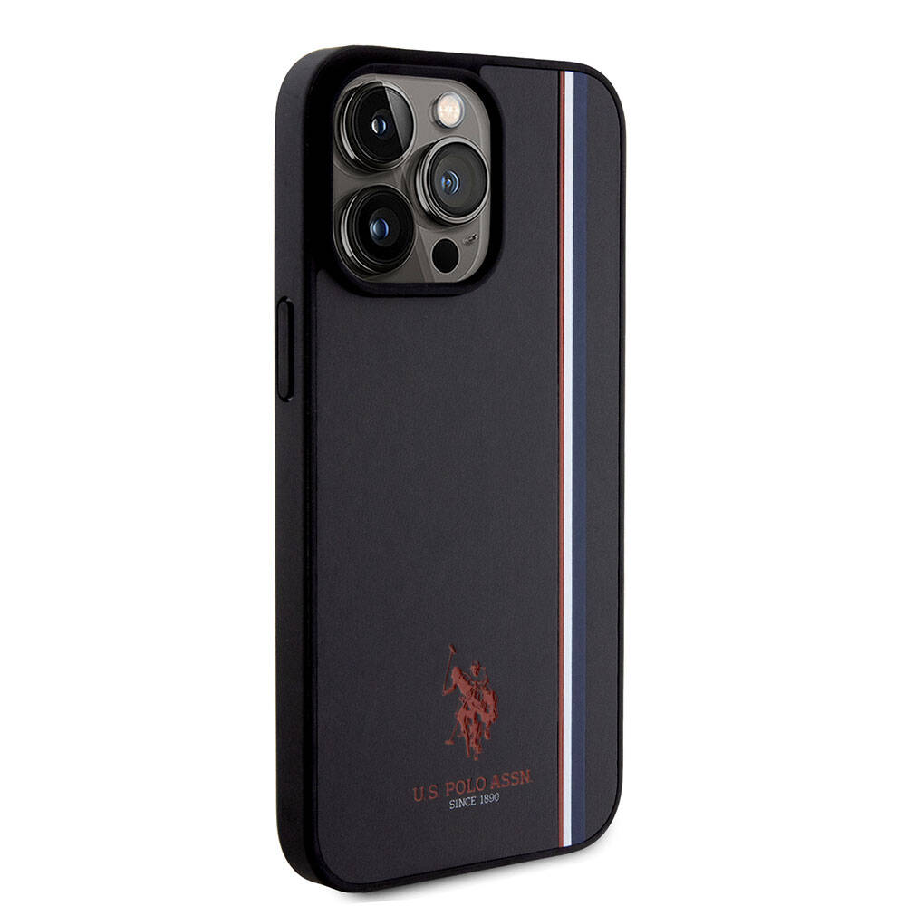 U.S. Polo Assn. iPhone 15 Pro Max Orjinal Lisanslı Üç Renk Şerit Tasarımlı Baskı Logolu Telefon Kılıfı - 19