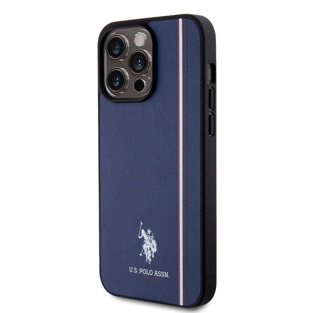 U.S. Polo Assn. iPhone 15 Pro Max Orjinal Lisanslı Üç Renk Şerit Tasarımlı Baskı Logolu Telefon Kılıfı - 2