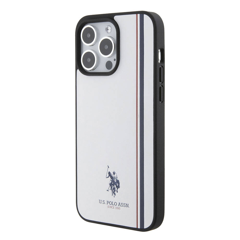 U.S. Polo Assn. iPhone 15 Pro Max Orjinal Lisanslı Üç Renk Şerit Tasarımlı Baskı Logolu Telefon Kılıfı - 24