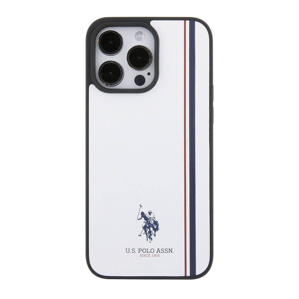 U.S. Polo Assn. iPhone 15 Pro Max Orjinal Lisanslı Üç Renk Şerit Tasarımlı Baskı Logolu Telefon Kılıfı - 25