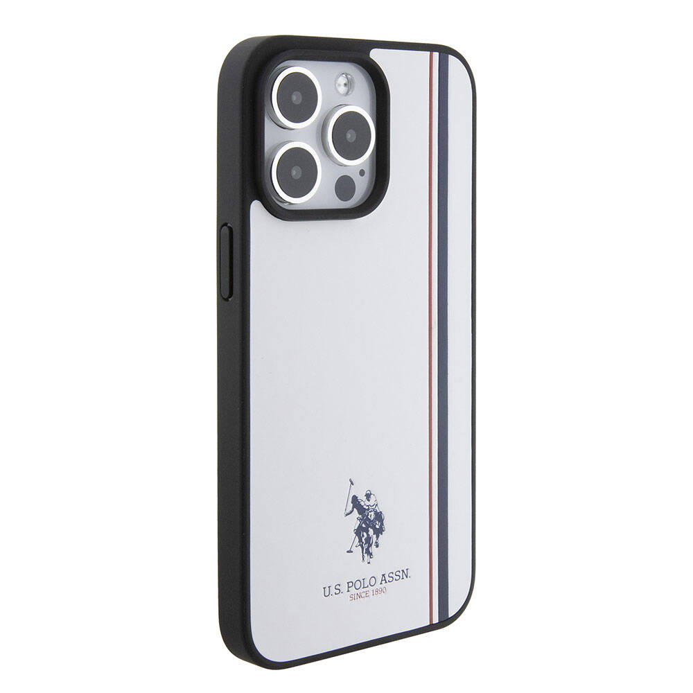 U.S. Polo Assn. iPhone 15 Pro Max Orjinal Lisanslı Üç Renk Şerit Tasarımlı Baskı Logolu Telefon Kılıfı - 26