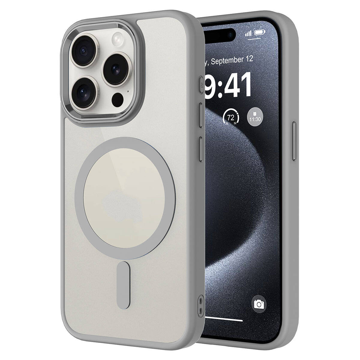 Cepax Chrome Magsafe iPhone 15 Pro Max Kablosuz Şarj Özellikli Silikon Telefon Kılıfı - 9