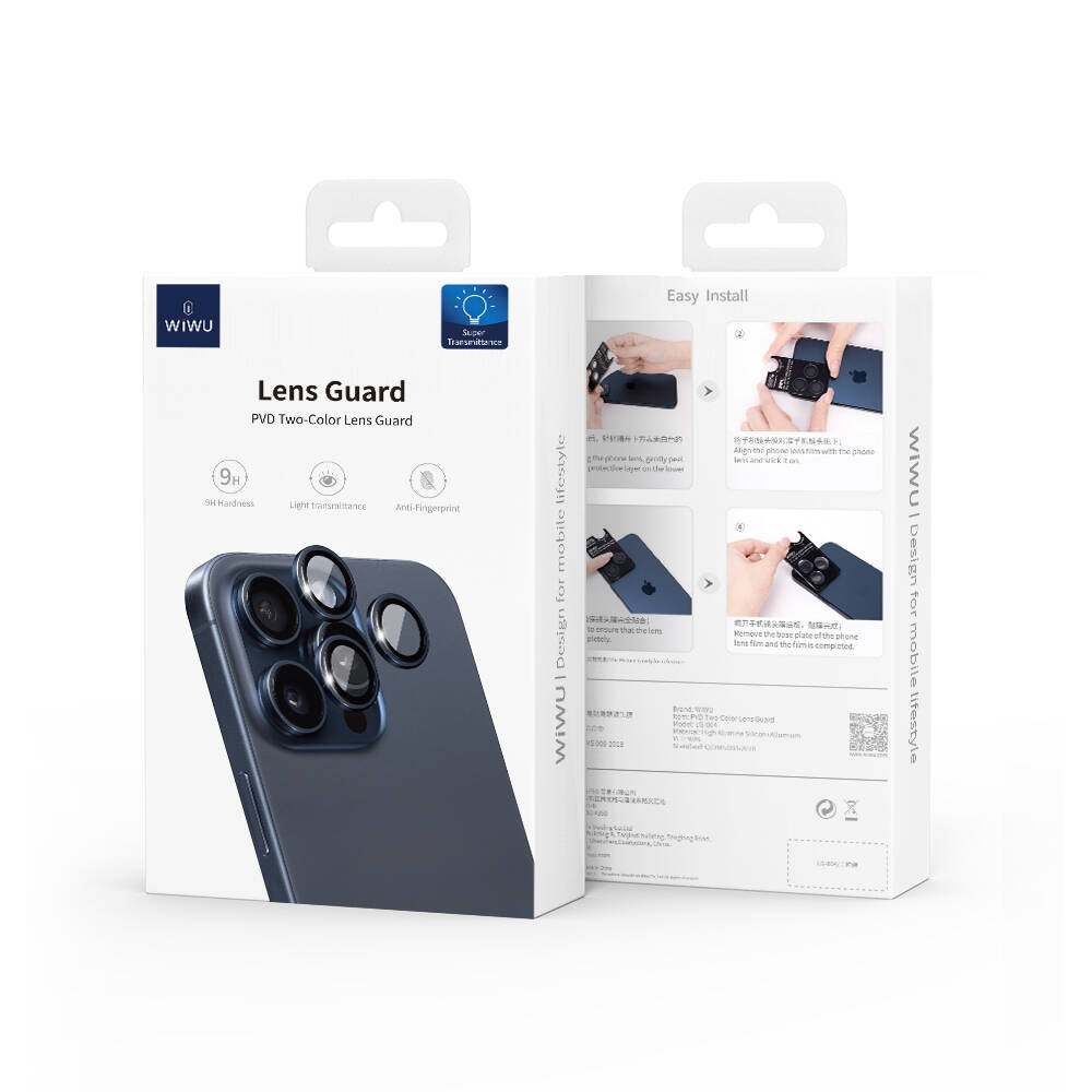Wiwu LG-004 iPhone 15 Pro Max PVD Lens Guard Metal Kamera Lens Koruyucu