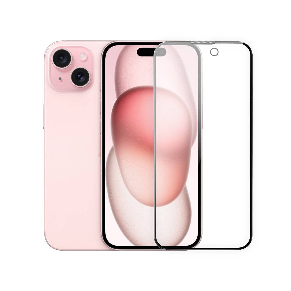 Wiwu Wi-IP002 iPhone 15 2in1 Temperli Cam Ahize Toz Önleyici Ekran Koruyucu ve Kamera Lens Koruyucu Set