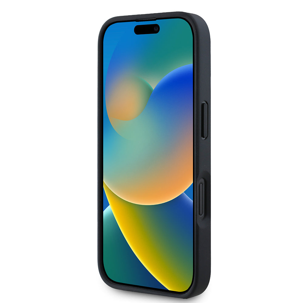 BMWiPhone 16 Orjinal Lisanslı Karbon Fiber Tasarımlı ve Metal Logolu PU Deri Telefon Kılıfı