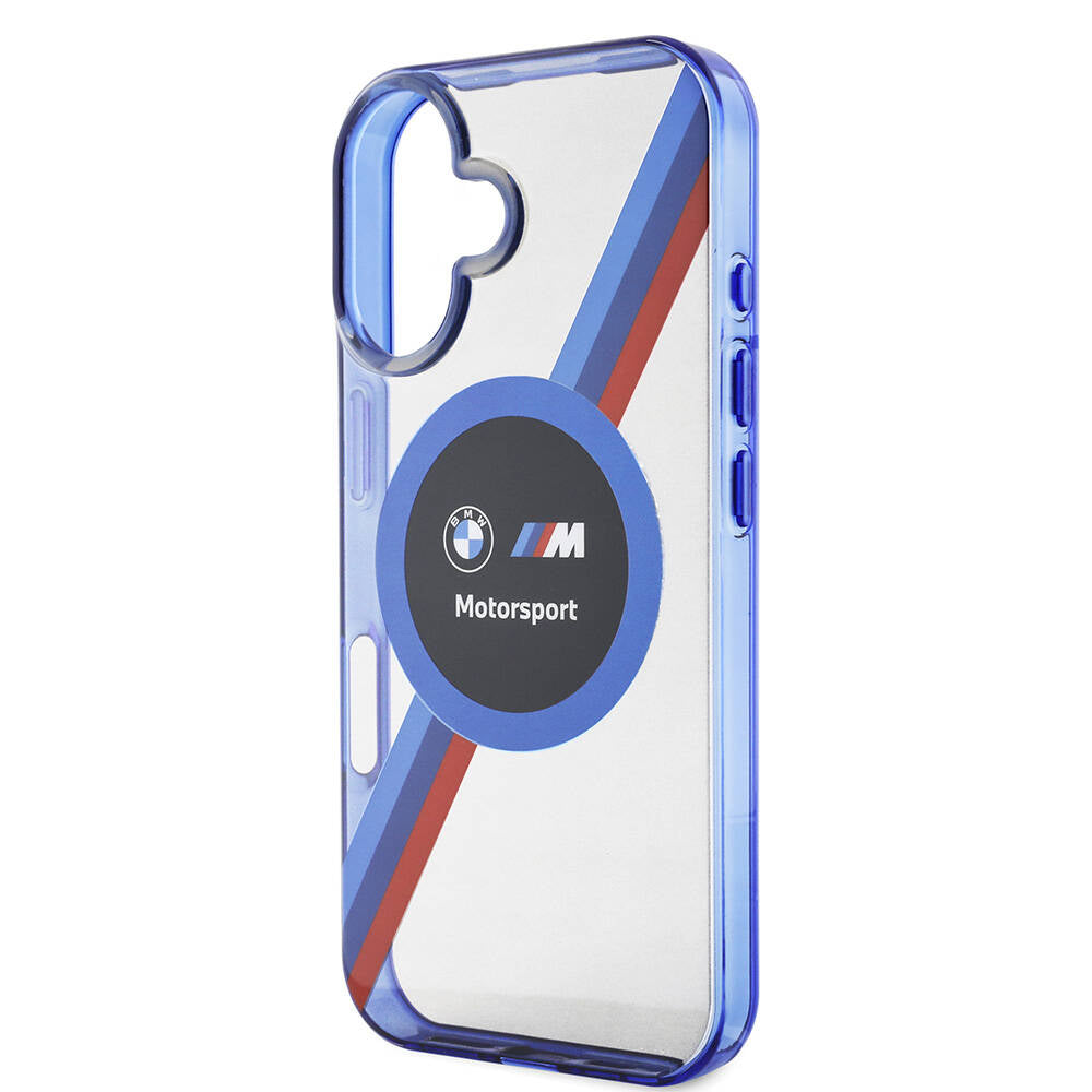 BMW iPhone 16 Orjinal Lisanslı M Logolu Üç Renk Çizgili Motorsport Circle Kılıf