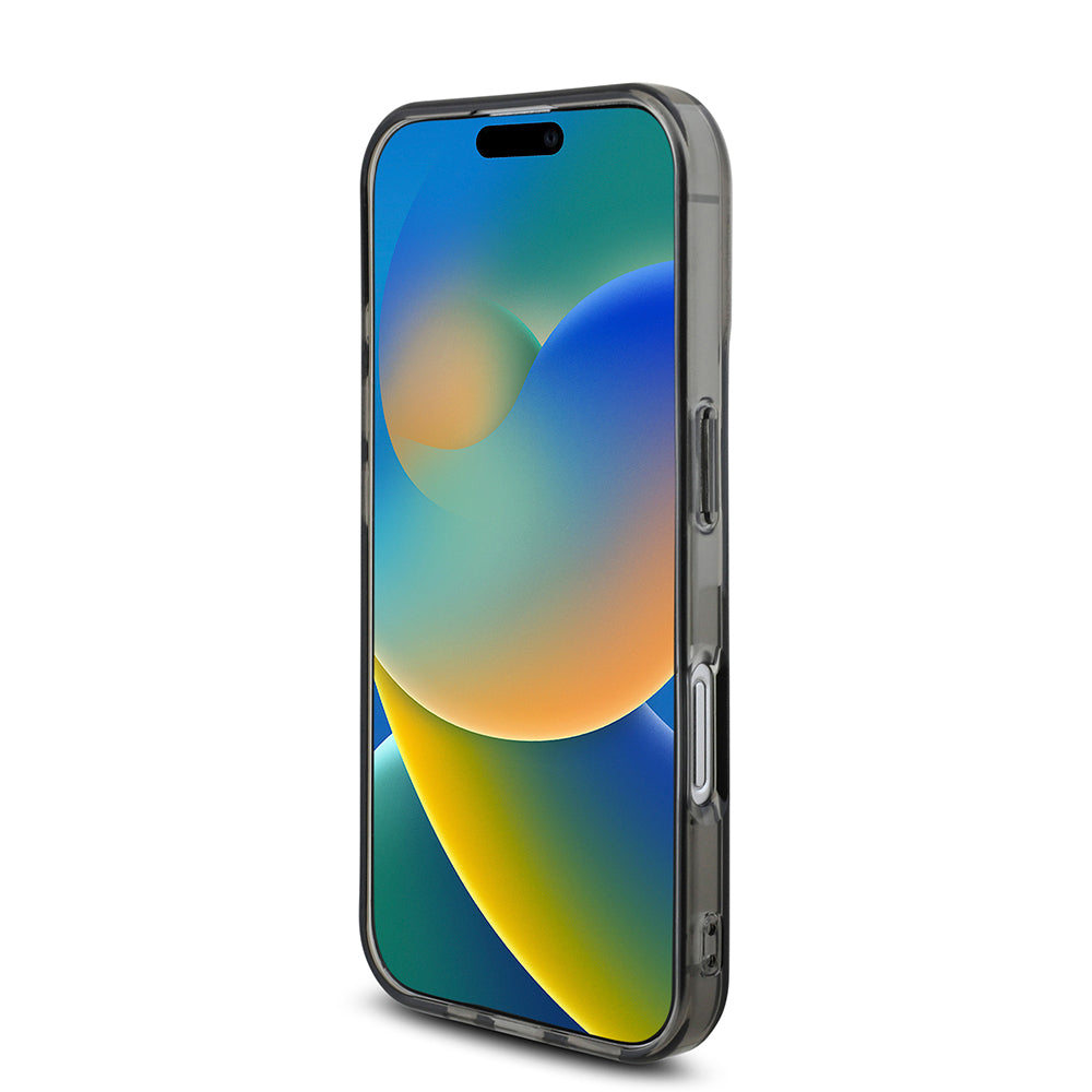 BMW iPhone 16 Orjinal Lisanslı Yarı Transparan M Dizayn Çizgili Telefon Kılıfı