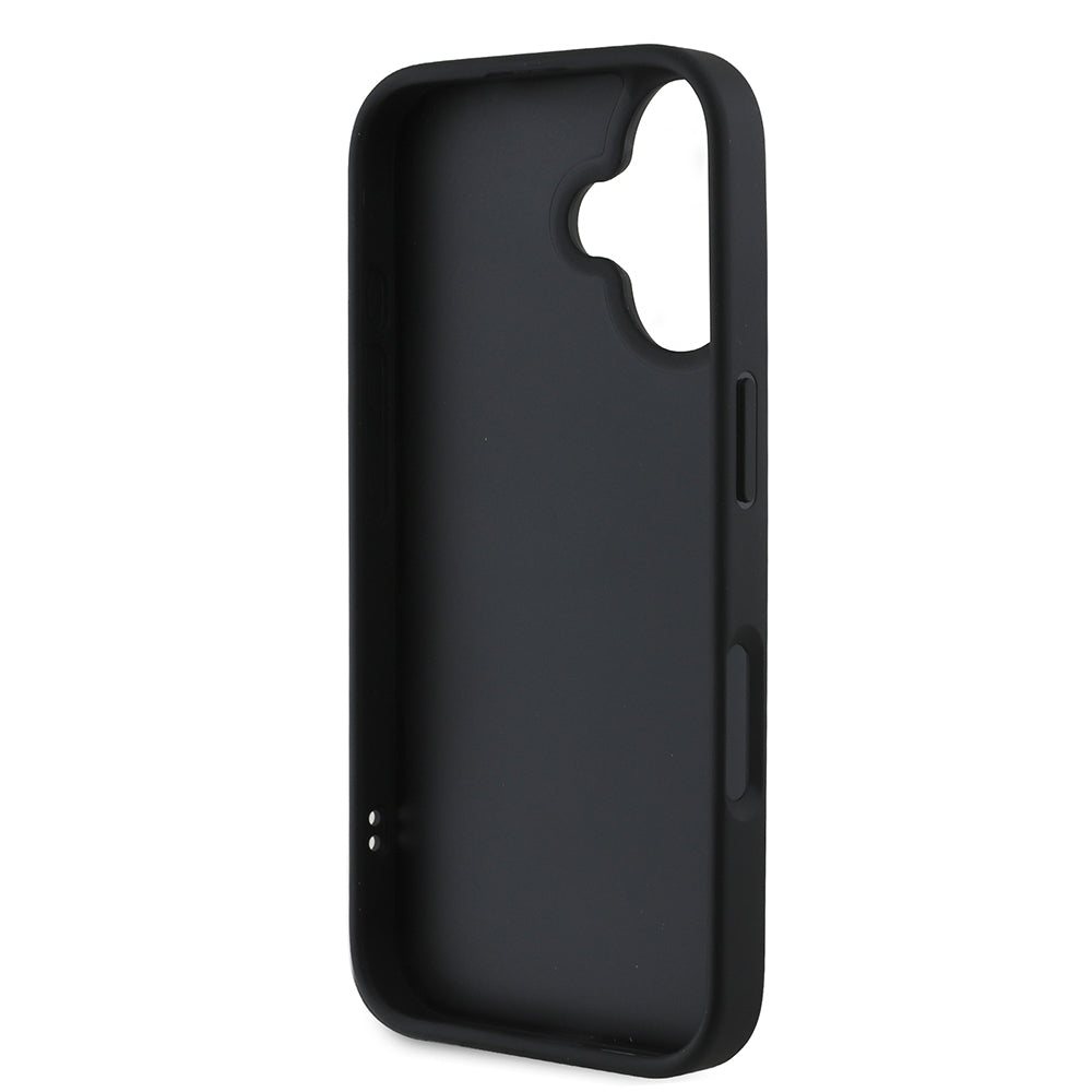 DKNY iPhone 16 Orjinal Lisanslı Kartlıklı 3D Yazılı Repeat Texture Pattern Kılıf