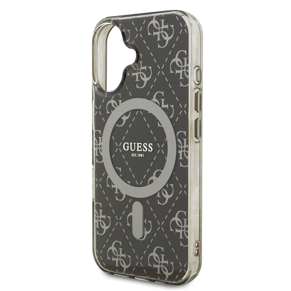 Guess iPhone 16 Orjinal Lisanslı Magsafe Şarj Özellikli IML Baskılı Klasik Logolu 4G Desenli Telefon Kılıfı-5