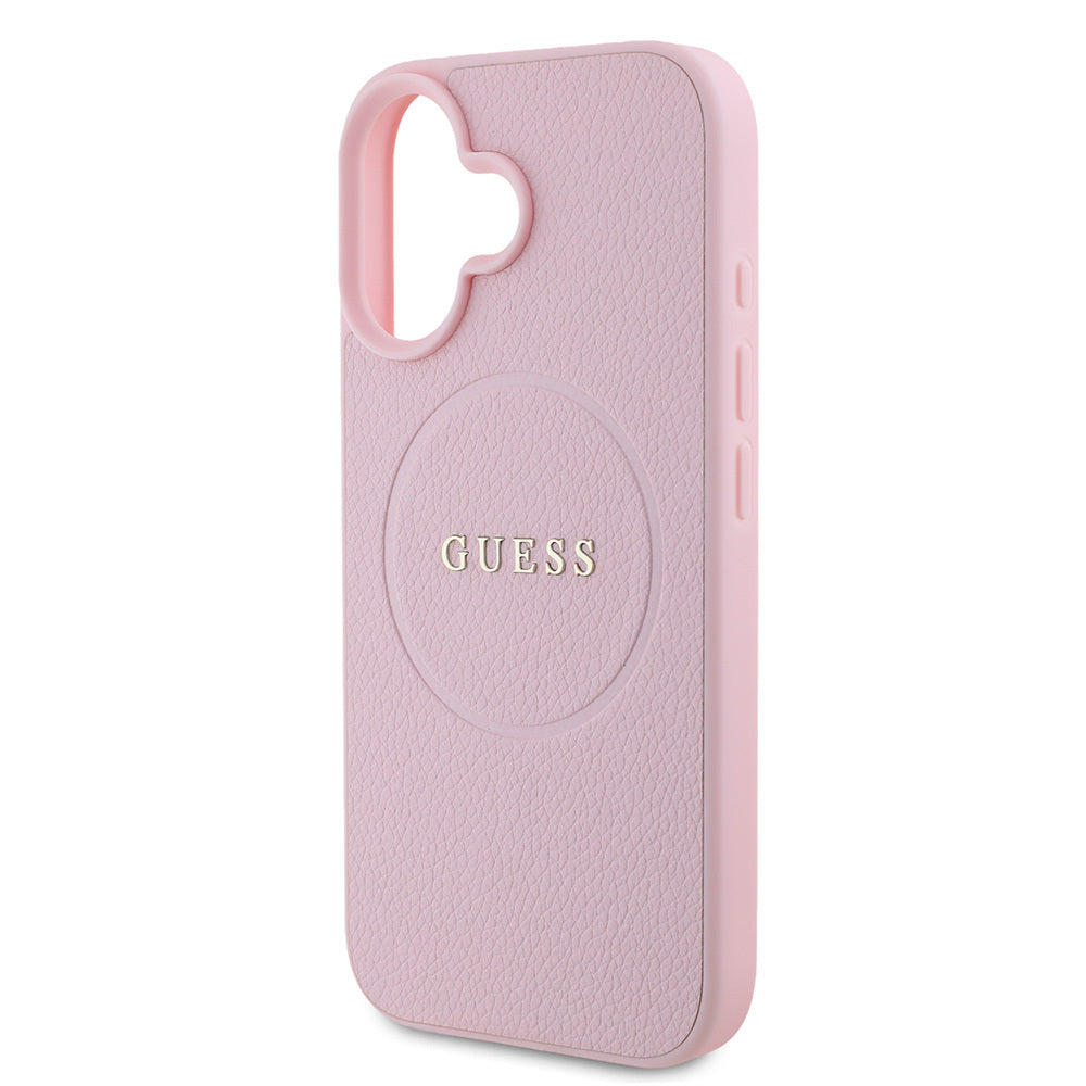 Guess iPhone 16 Orjinal Lisanslı Magsafe Şarj Özellikli Yazı Logolu Grained Telefon Kılıfı-14