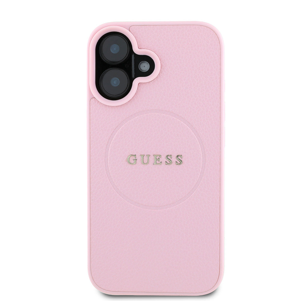 Guess iPhone 16 Orjinal Lisanslı Magsafe Şarj Özellikli Yazı Logolu Grained Telefon Kılıfı-11