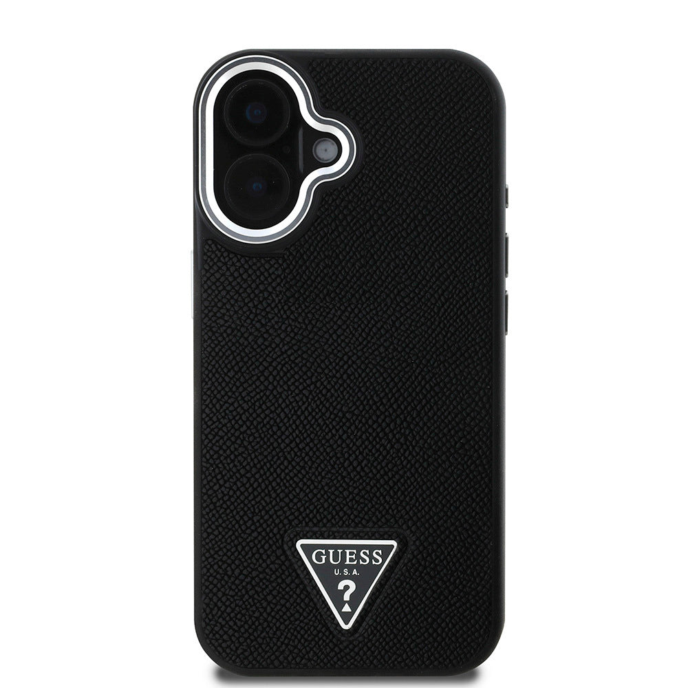 Guess iPhone 16 Orjinal Lisanslı Magsafe Şarj Özellikli Grained Triangle Telefon Kılıfı-3