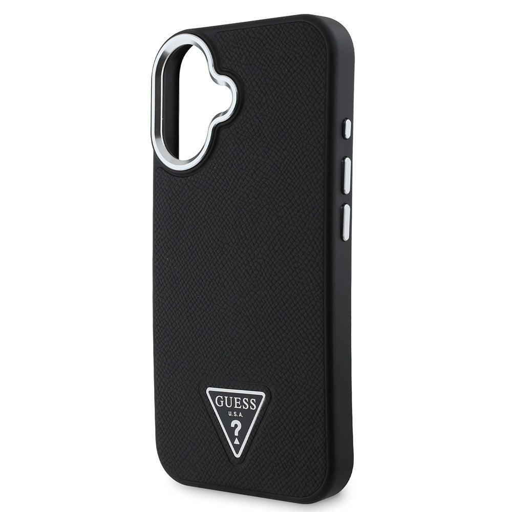 Guess iPhone 16 Orjinal Lisanslı Magsafe Şarj Özellikli Grained Triangle Telefon Kılıfı-6