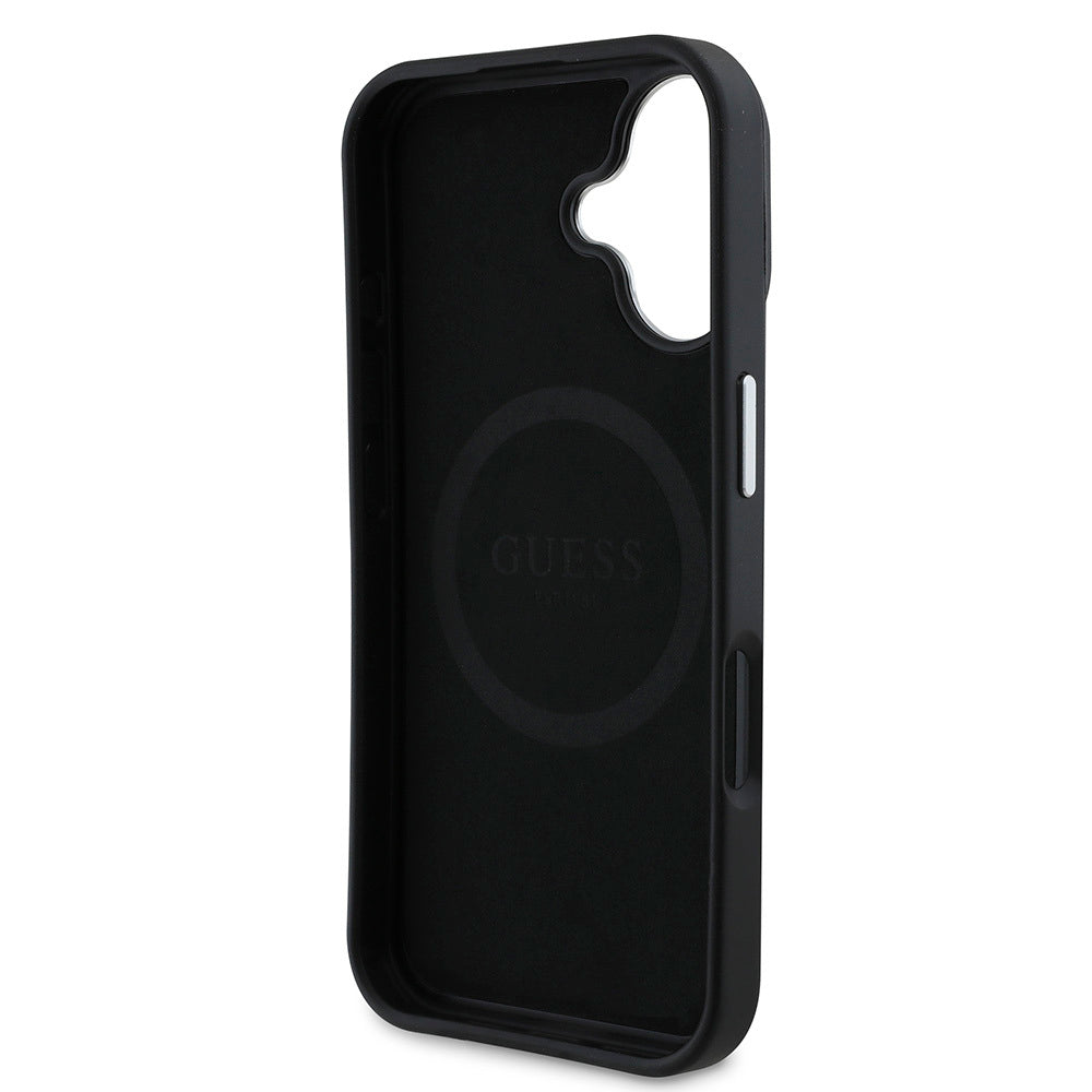 Guess iPhone 16 Orjinal Lisanslı Magsafe Şarj Özellikli Grained Triangle Telefon Kılıfı-7