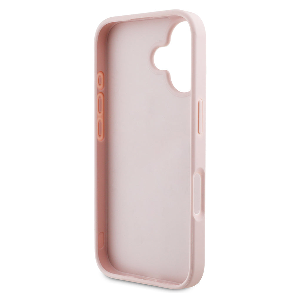 iPhone 16 Kılıf Guess Orjinal Lisanslı Gül Baskılı Büyük Metal Logo Dizaynlı Kılıf