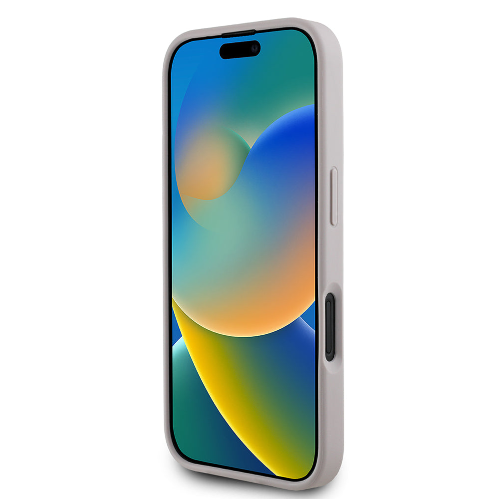 iPhone 16 Kılıf Guess Orjinal Lisanslı Gül Baskılı Büyük Metal Logo Dizaynlı Kılıf