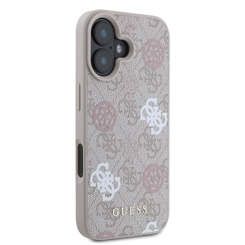 Guess iPhone 16 Orjinal Lisanslı Magsafe Şarj Özellikli 4G Desenli Yazı Logolu Peony Telefon Kılıfı - 4