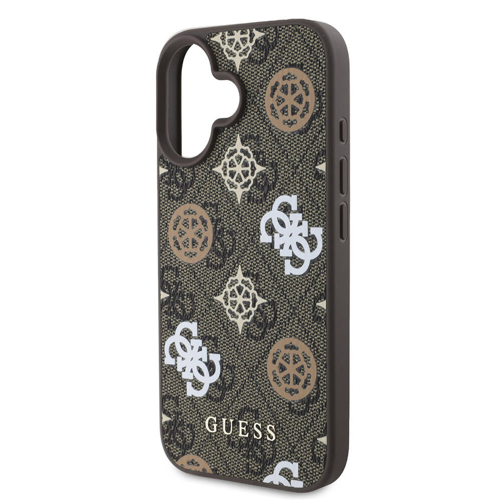 Guess iPhone 16 Orjinal Lisanslı Magsafe Şarj Özellikli 4G Desenli Yazı Logolu Peony Telefon Kılıfı - 14