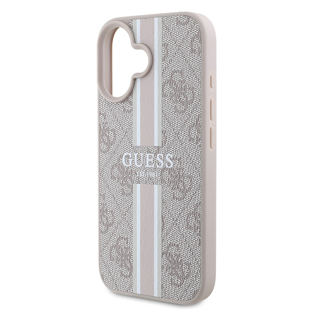 Guess iPhone 16 Orjinal Lisanslı Magsafe Şarj Özellikli 4G Şerit Tasarımlı Printed Telefon Kılıfı - 14