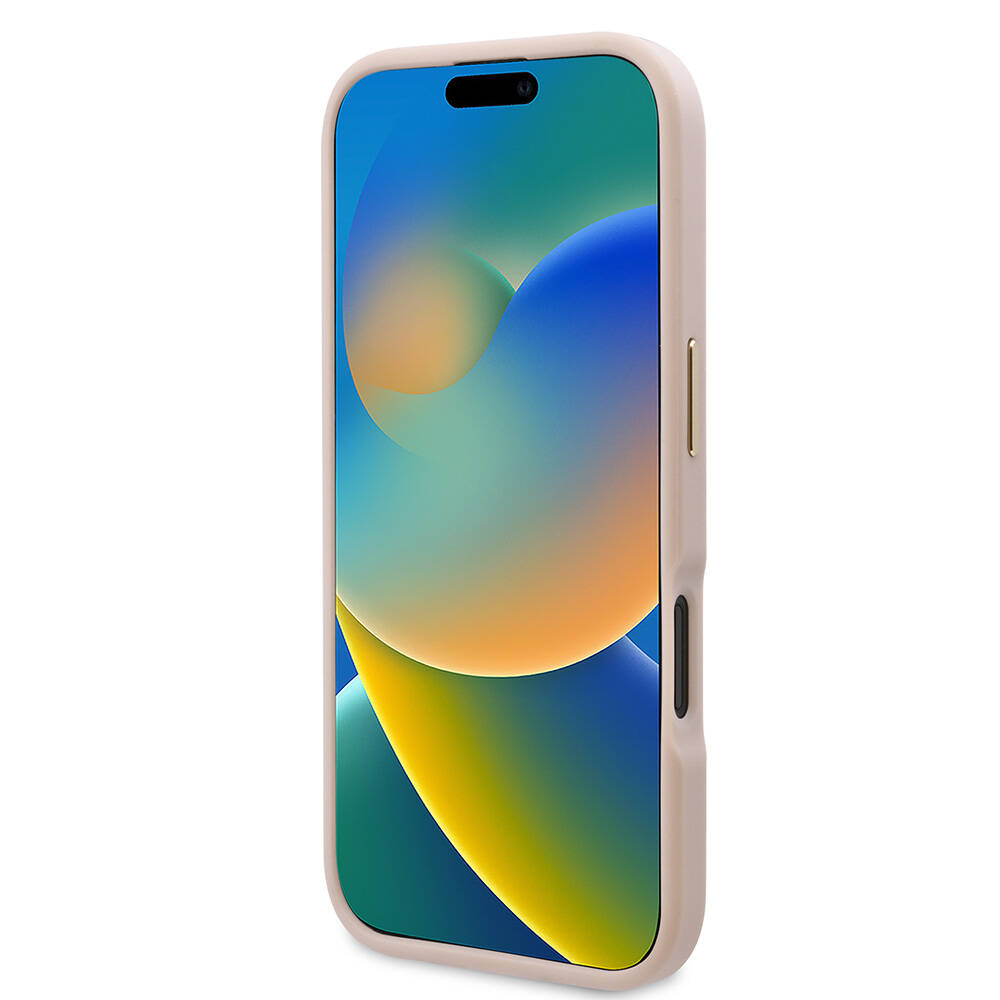 Guess iPhone 16 Orjinal Lisanslı Magsafe Şarj Özellikli PU 4G Desenli Metal Plaka Klasik Logolu Telefon Kılıfı - 5