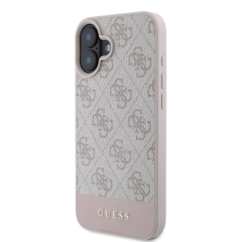 Guess iPhone 16 Orjinal Lisanslı Magsafe Şarj Özellikli PU Deri Şerit Logo Dizaynlı Telefon Kılıfı - 2