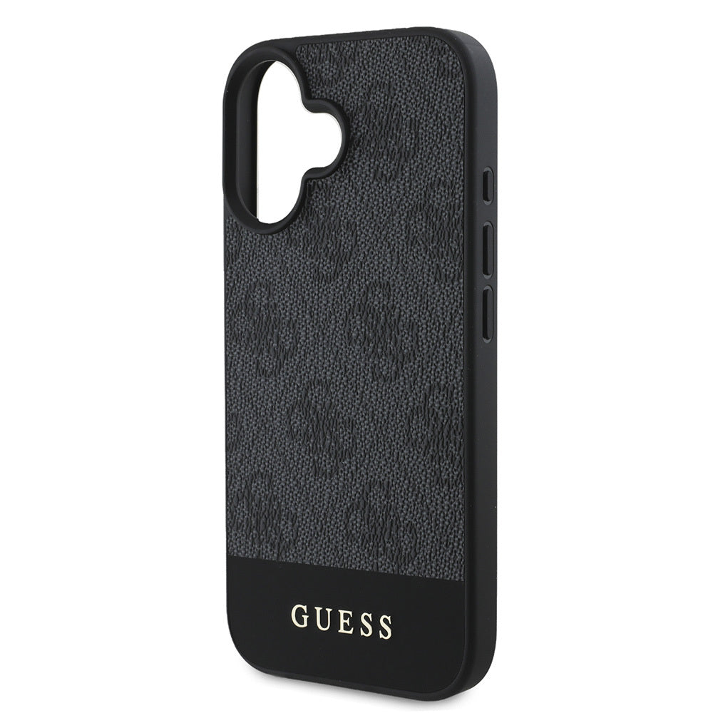 Guess iPhone 16 Orjinal Lisanslı Magsafe Şarj Özellikli PU Deri Şerit Logo Dizaynlı Telefon Kılıfı - 19