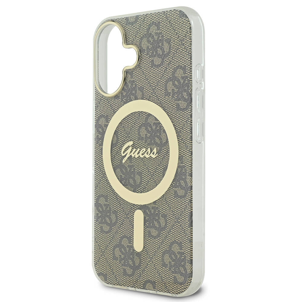 Guess iPhone 16 Orjinal Lisanslı Magsafe Şarj Özellikli Yazı Logolu 4G Desenli Telefon Kılıfı - 14