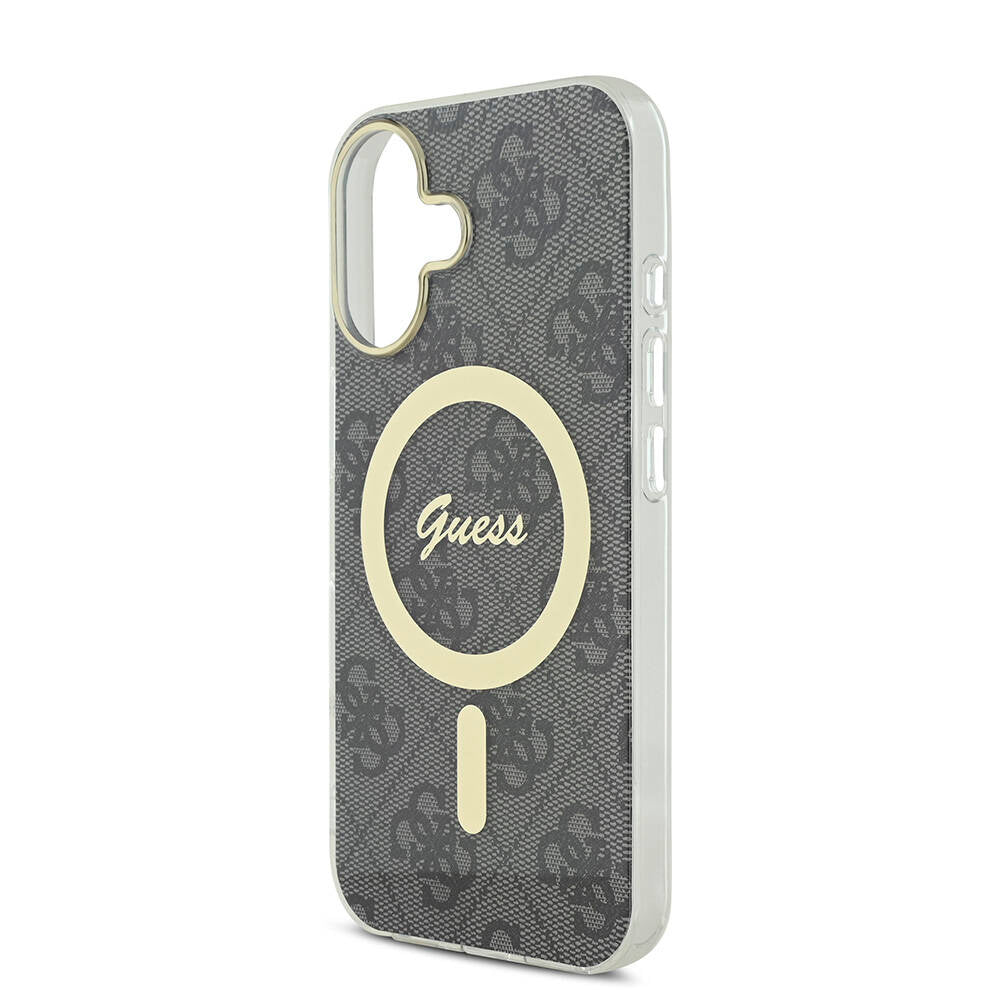 Guess iPhone 16 Orjinal Lisanslı Magsafe Şarj Özellikli Yazı Logolu 4G Desenli Telefon Kılıfı - 22