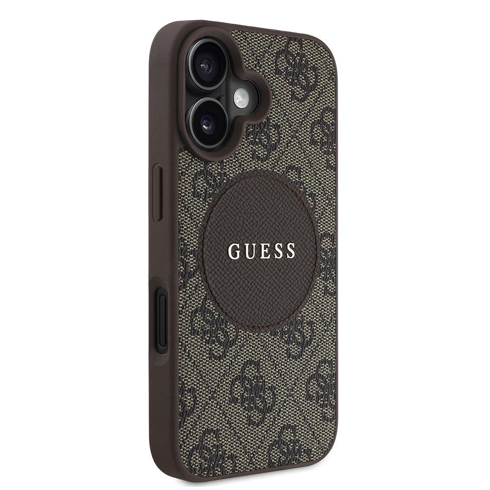 Guess iPhone 16 Orjinal Lisanslı M-safe Şarj Özellikli Yazı Logolu Circle Classic Kılıf