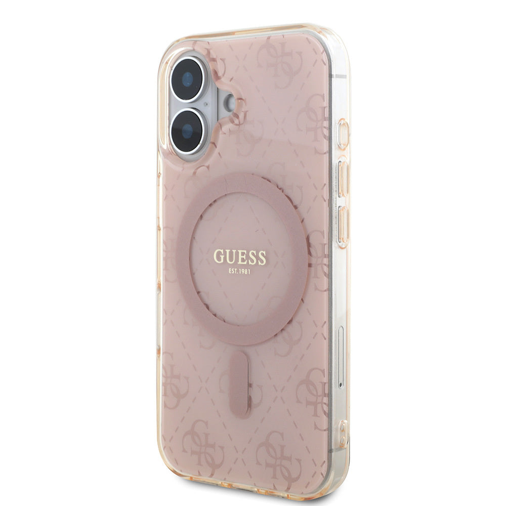 Guess iPhone 16 Orjinal Lisanslı Magsafe Şarj Özellikli IML Baskılı Klasik Logolu 4G Desenli Telefon Kılıfı-9