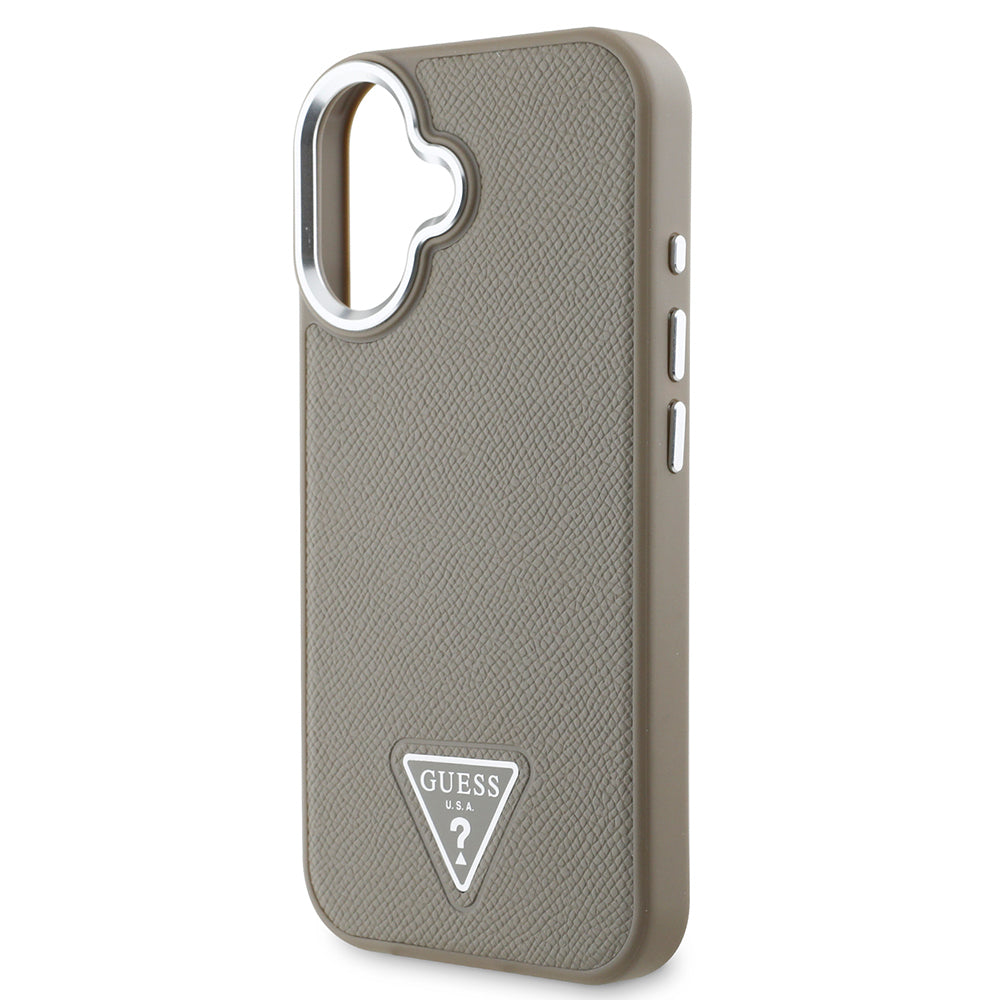 Guess iPhone 16 Orjinal Lisanslı Magsafe Şarj Özellikli Grained Triangle Telefon Kılıfı-14