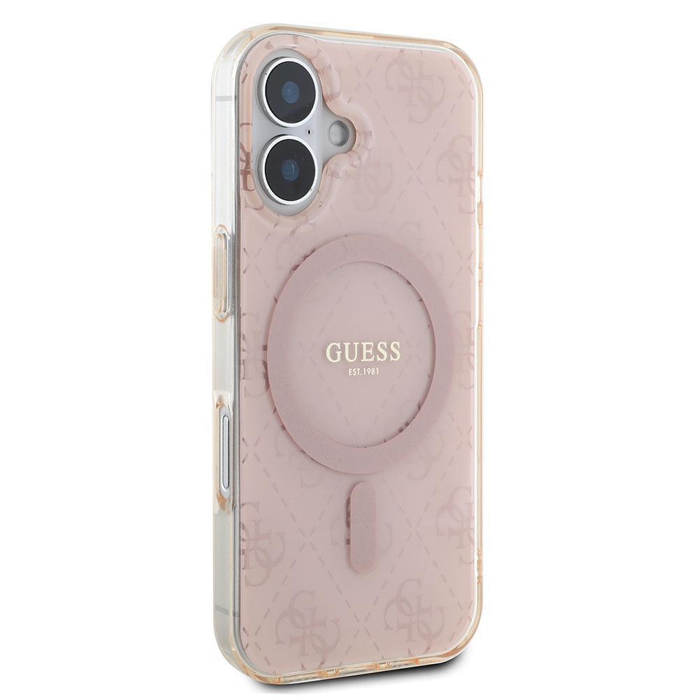 Guess iPhone 16 Orjinal Lisanslı Magsafe Şarj Özellikli IML Baskılı Klasik Logolu 4G Desenli Telefon Kılıfı-11