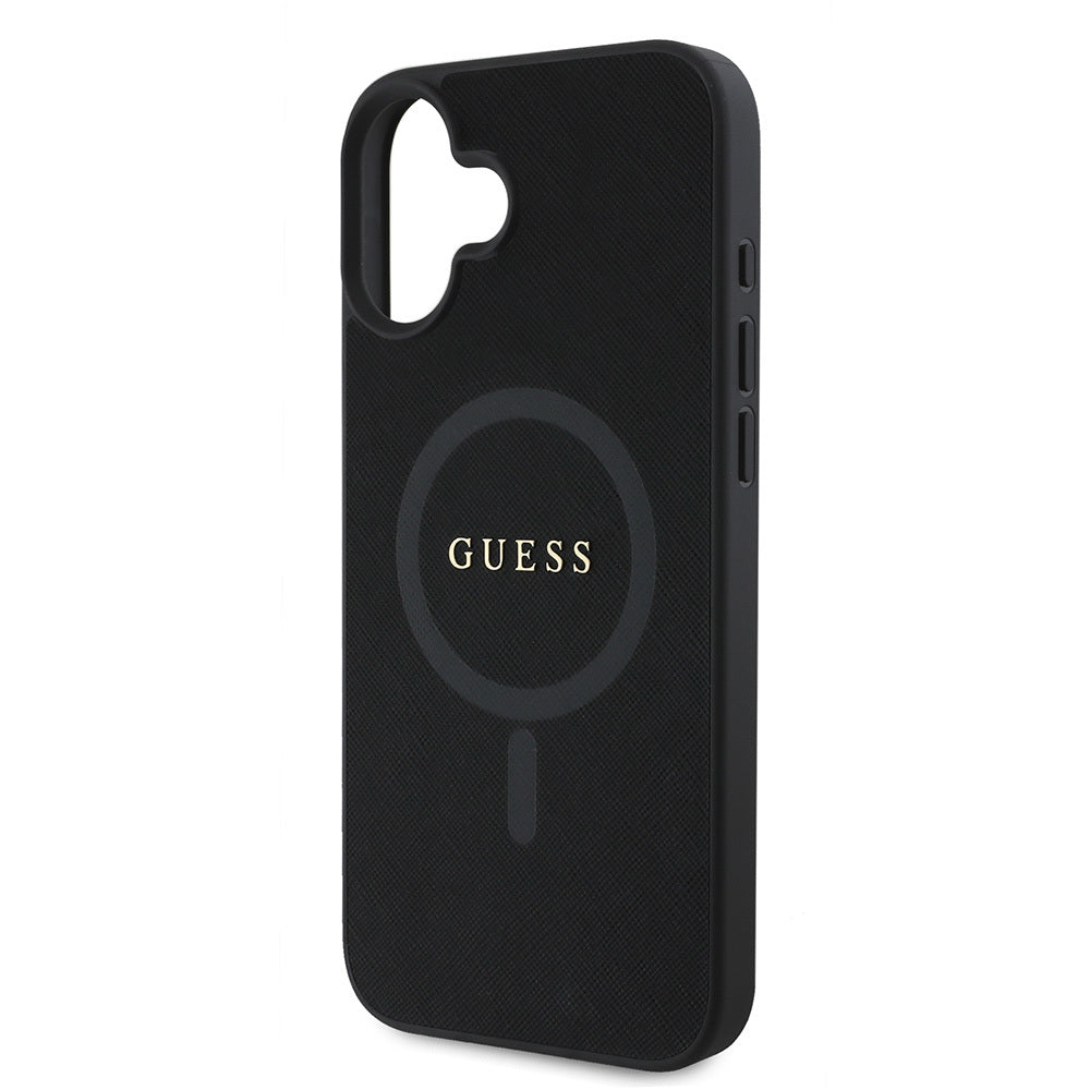 Guess iPhone 16 Orjinal Lisanslı Magsafe Şarj Özellikli Yazı Logolu Saffiano Classic Telefon Kılıfı-6