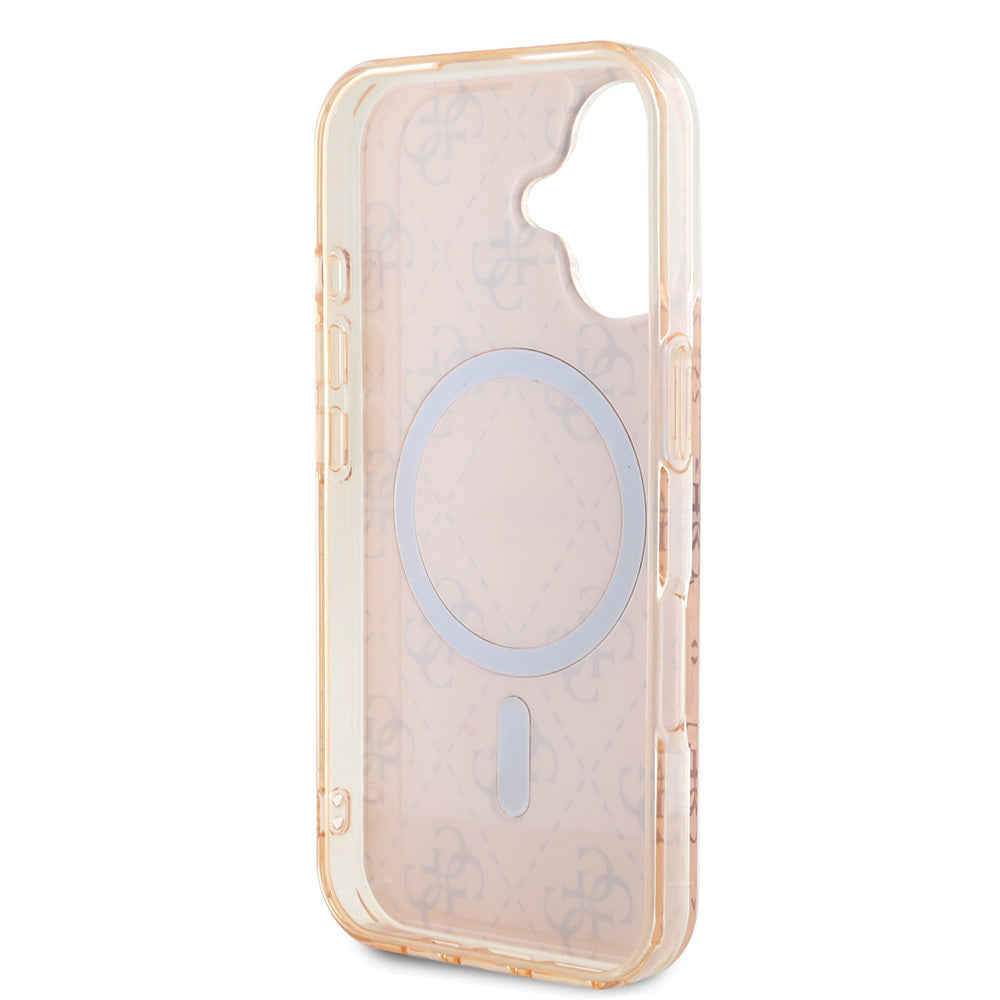 Guess iPhone 16 Orjinal Lisanslı Magsafe Şarj Özellikli IML Baskılı Klasik Logolu 4G Desenli Telefon Kılıfı-14