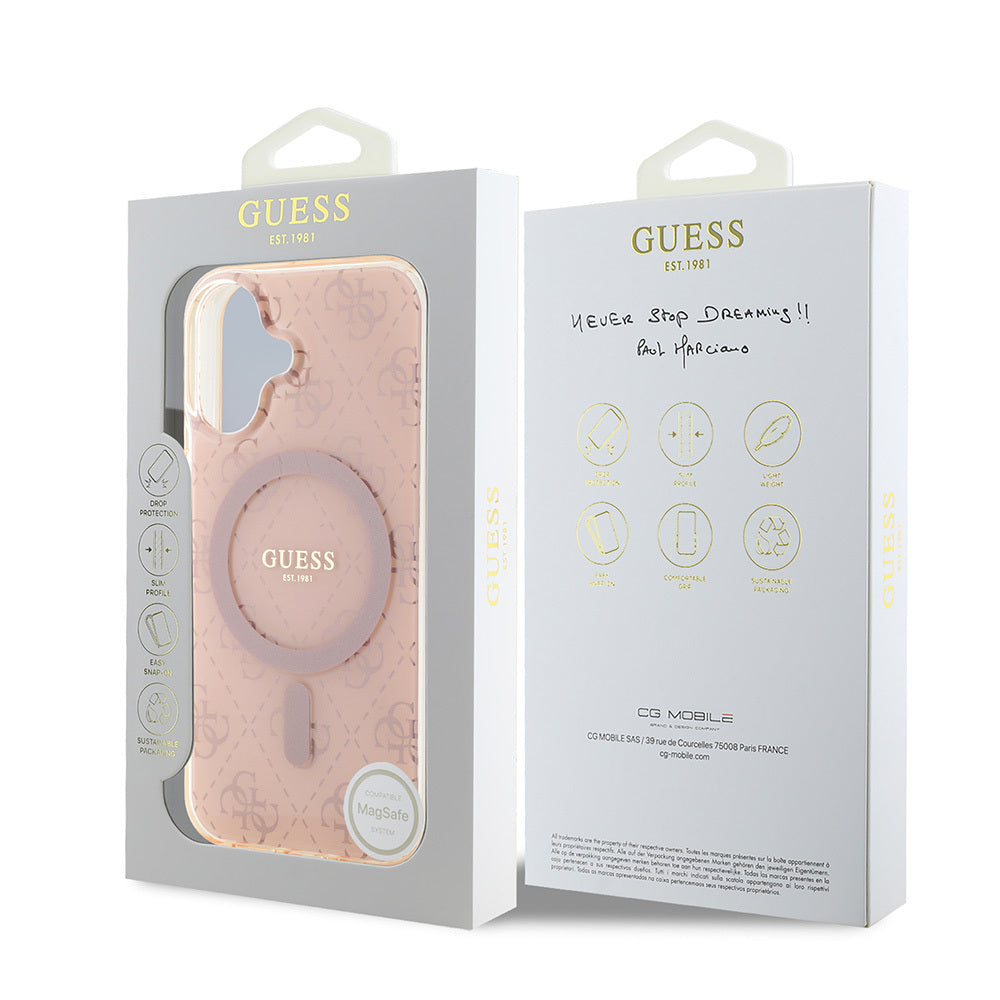 Guess iPhone 16 Orjinal Lisanslı Magsafe Şarj Özellikli IML Baskılı Klasik Logolu 4G Desenli Telefon Kılıfı-15
