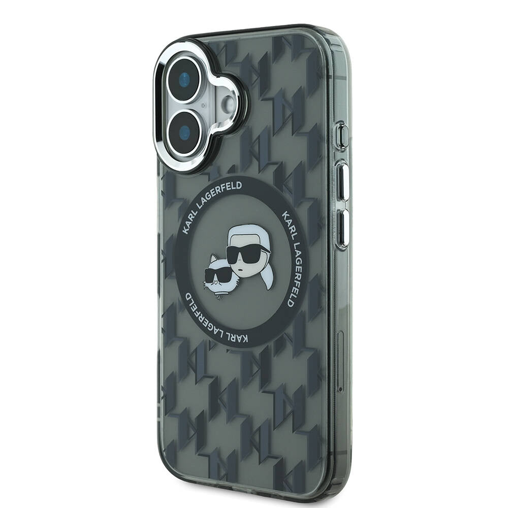 Karl Lagerfeld iPhone 16 Orjinal Lisanslı Magsafe Şarj Özellikli IML Baskılı Metal Monogram KC Heads Telefon Kılıfı - 2