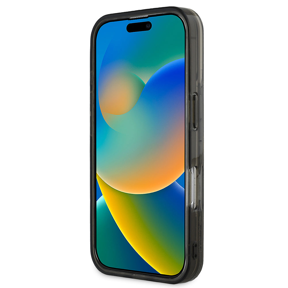 Karl Lagerfeld iPhone 16 Orjinal Lisanslı Simli KL Yazılı Monogram Gradient Telefon Kılıfı-5