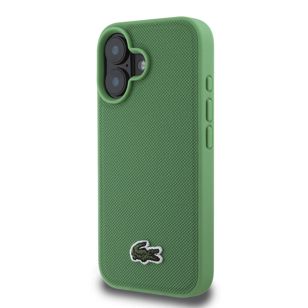 Lacoste iPhone 16 Orjinal Lisanslı PU Pike Desenli Arka Yüzey İkonik Timsah Dokuma Logolu Telefon Kılıfı - 3