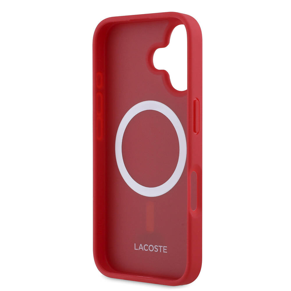 Lacoste iPhone 16 Orjinal Lisanslı PU Pike Desenli Arka Yüzey İkonik Timsah Dokuma Logolu Telefon Kılıfı - 22