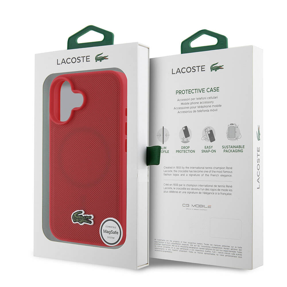 Lacoste iPhone 16 Orjinal Lisanslı PU Pike Desenli Arka Yüzey İkonik Timsah Dokuma Logolu Telefon Kılıfı - 23