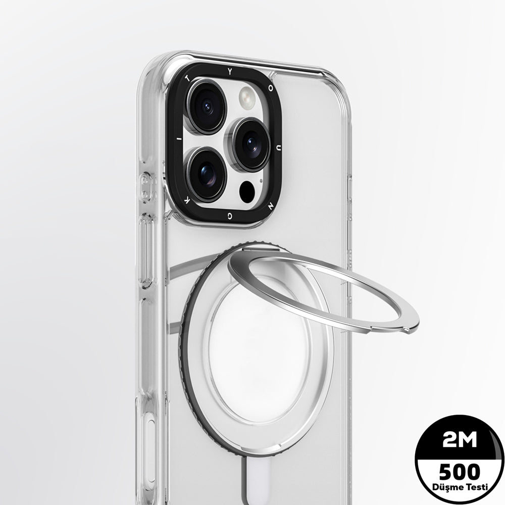 Youngkit Pivot Serisi iPhone 16 Magsafe Şarj Özellikli Parmak Ring Standlı Telefon Kılıfı-3