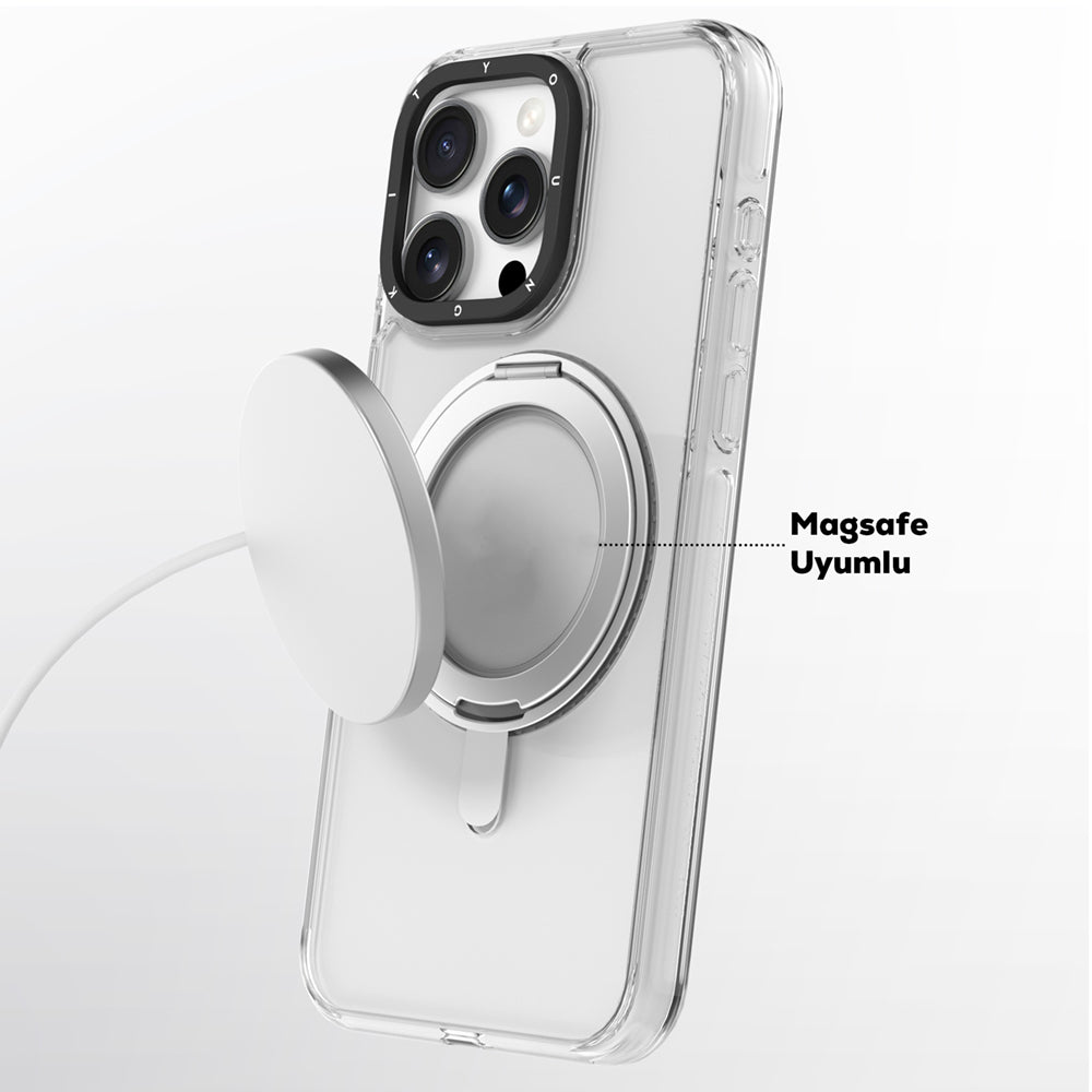 Youngkit Pivot Serisi iPhone 16 Magsafe Şarj Özellikli Parmak Ring Standlı Telefon Kılıfı-5